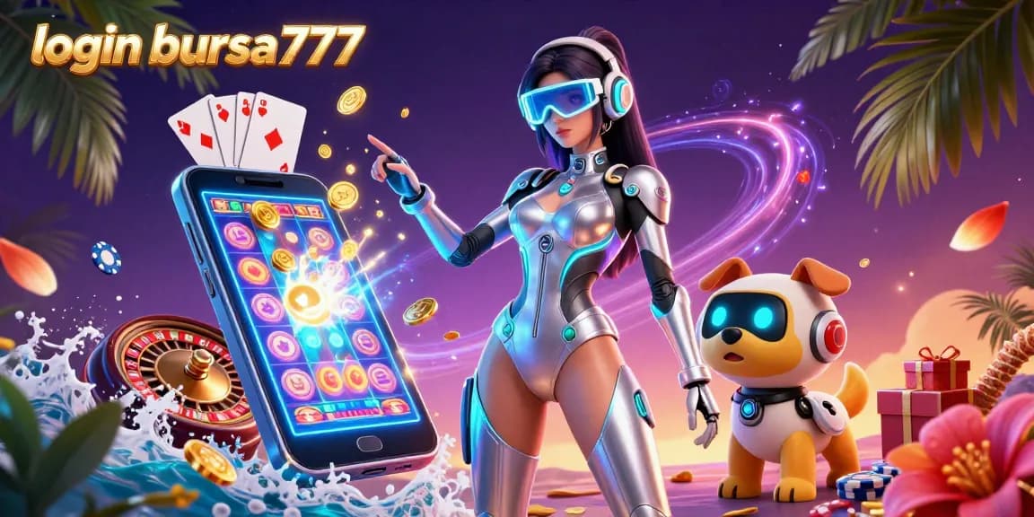 Spin the reels and experience thrills with login bursa777 as you explore this vivid casino scene.