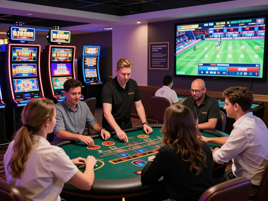 Engaged players at BJ888 online casino, showcasing vibrant gaming experience with diverse activities.