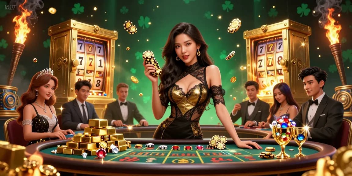 Kiu77 offers thrilling slots experiences at VIP tables with stunning golden visuals and high-stakes action.