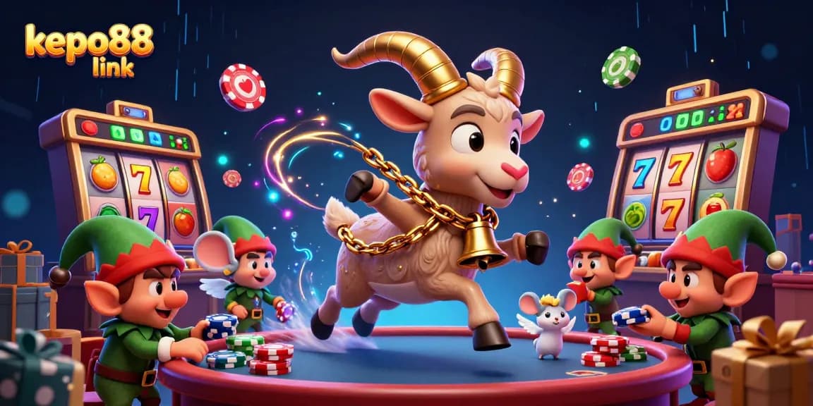 Engage with exciting slots at the kepo88 link, featuring unique characters in a lively casino setting.