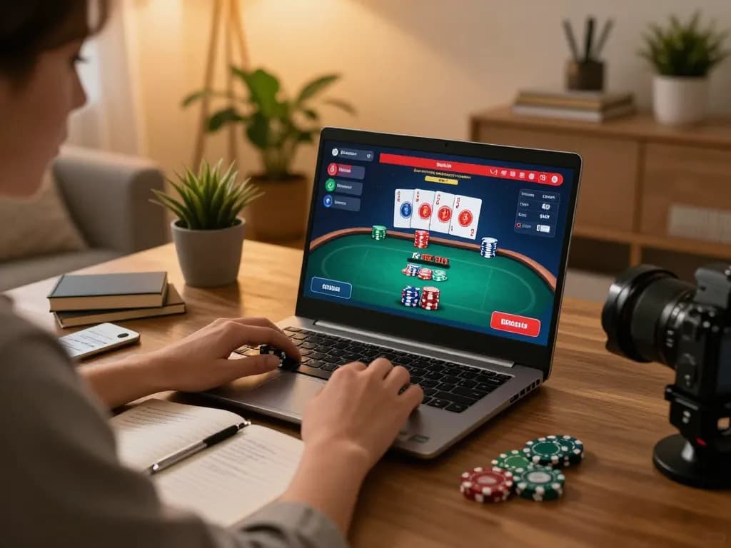 789win user enjoying poker games online at home while managing their bankroll with strategic notes.