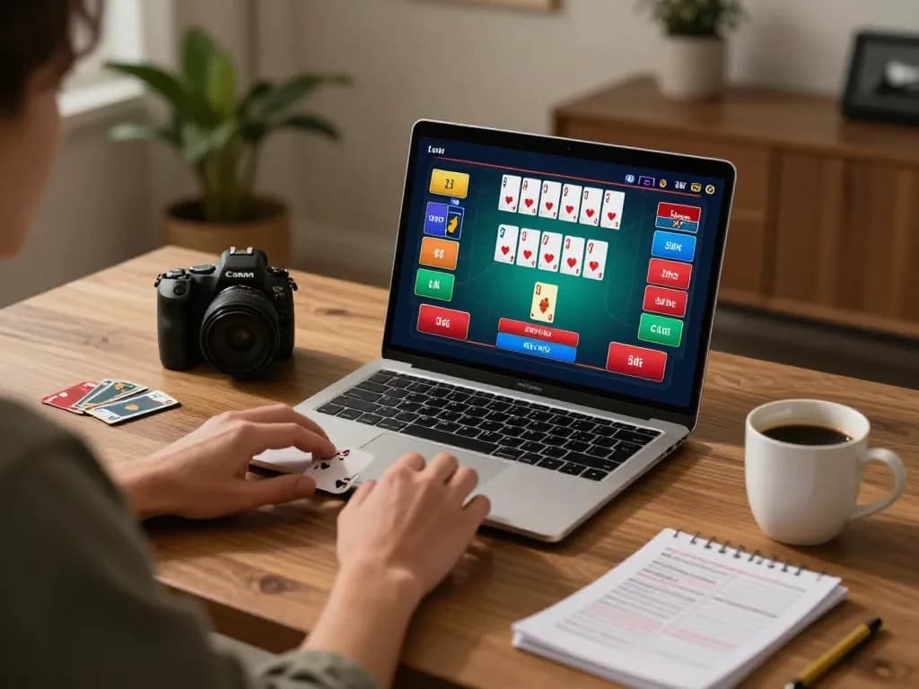 HITCLUB player enjoying live dealer blackjack on a modern laptop in a cozy home setup.