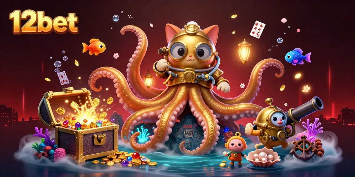 Chơi 12bet với kho báu biển dưới ánh đèn lồng, khám phá thế giới cá cược đầy màu sắc.