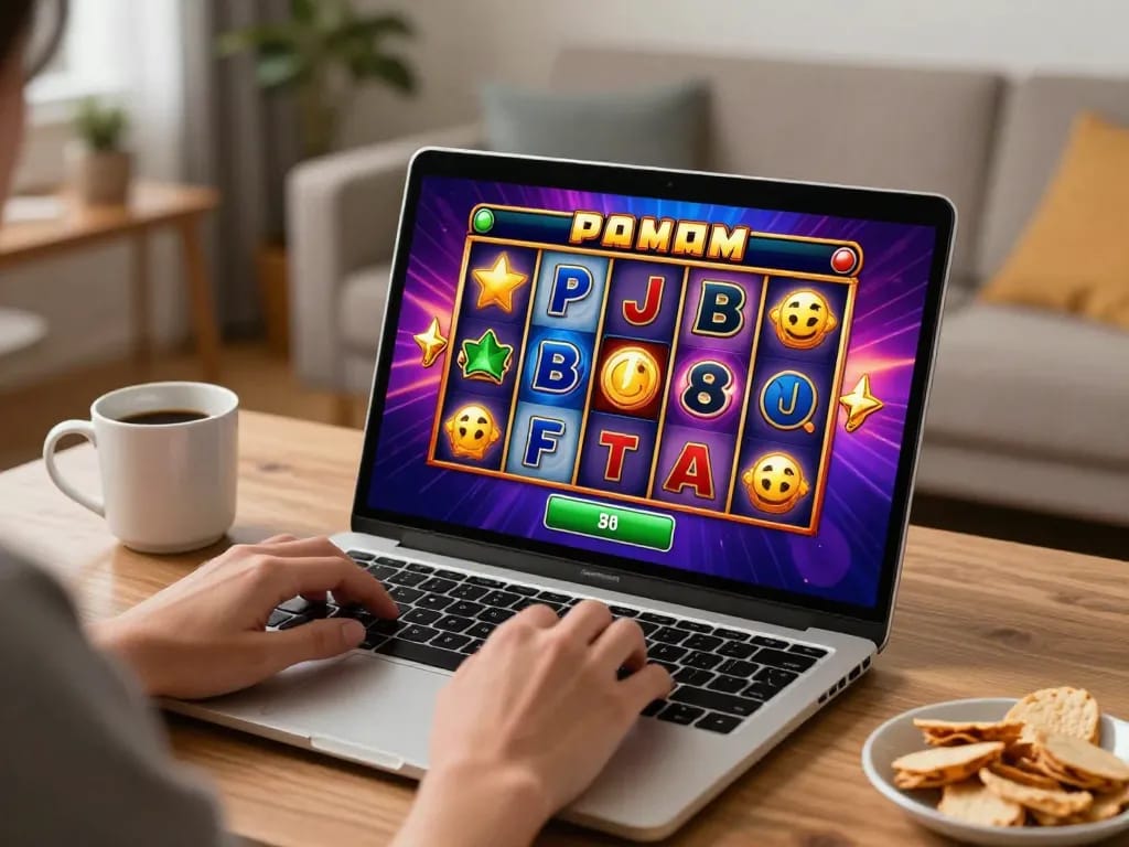 Permainan slot online yang menarik di https://keluaranmejavip.it.com, menampilkan gulungan yang berwarna-warni dan suasana yang nyaman