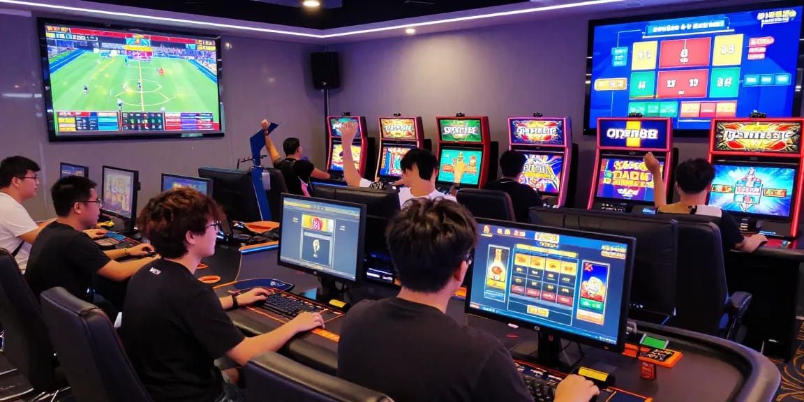 Players enjoying diverse gaming options at OPEN88, creating a vibrant and energetic atmosphere.