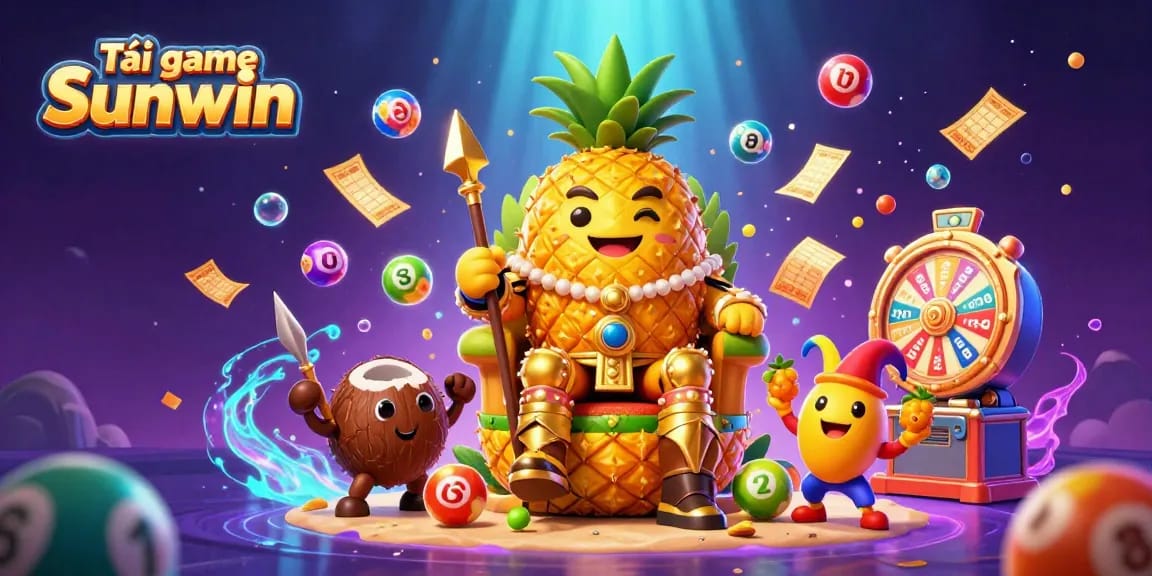 Tải game Sunwin and join the vibrant casino adventure with the pineapple king and his lively companions.