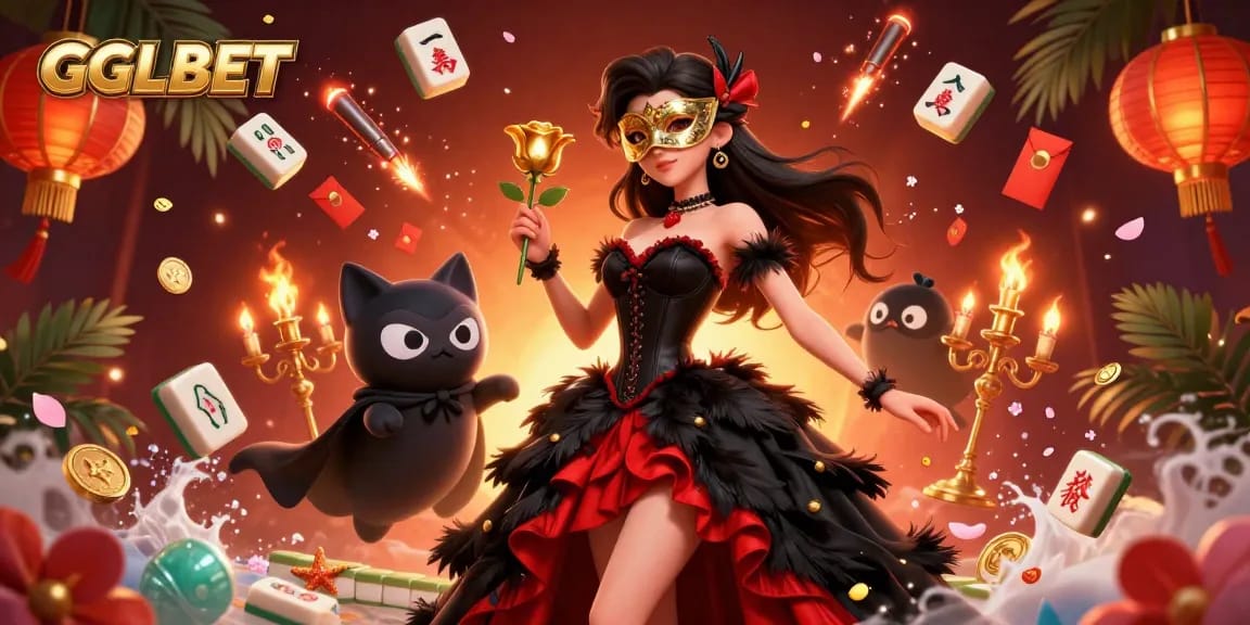 Experience thrilling GGLBET excitement with a stunning casino scene featuring elegant characters and vibrant game elements.