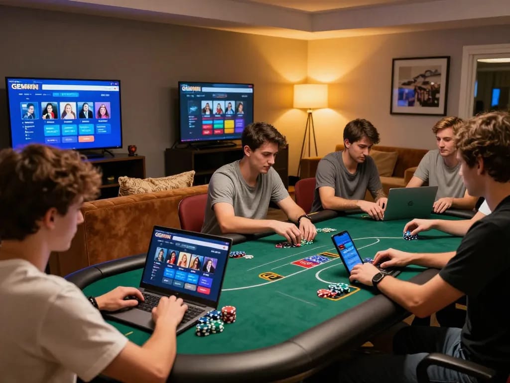 Engaging players at home using GEMWIN for online casino gaming, showcasing strategic gameplay.