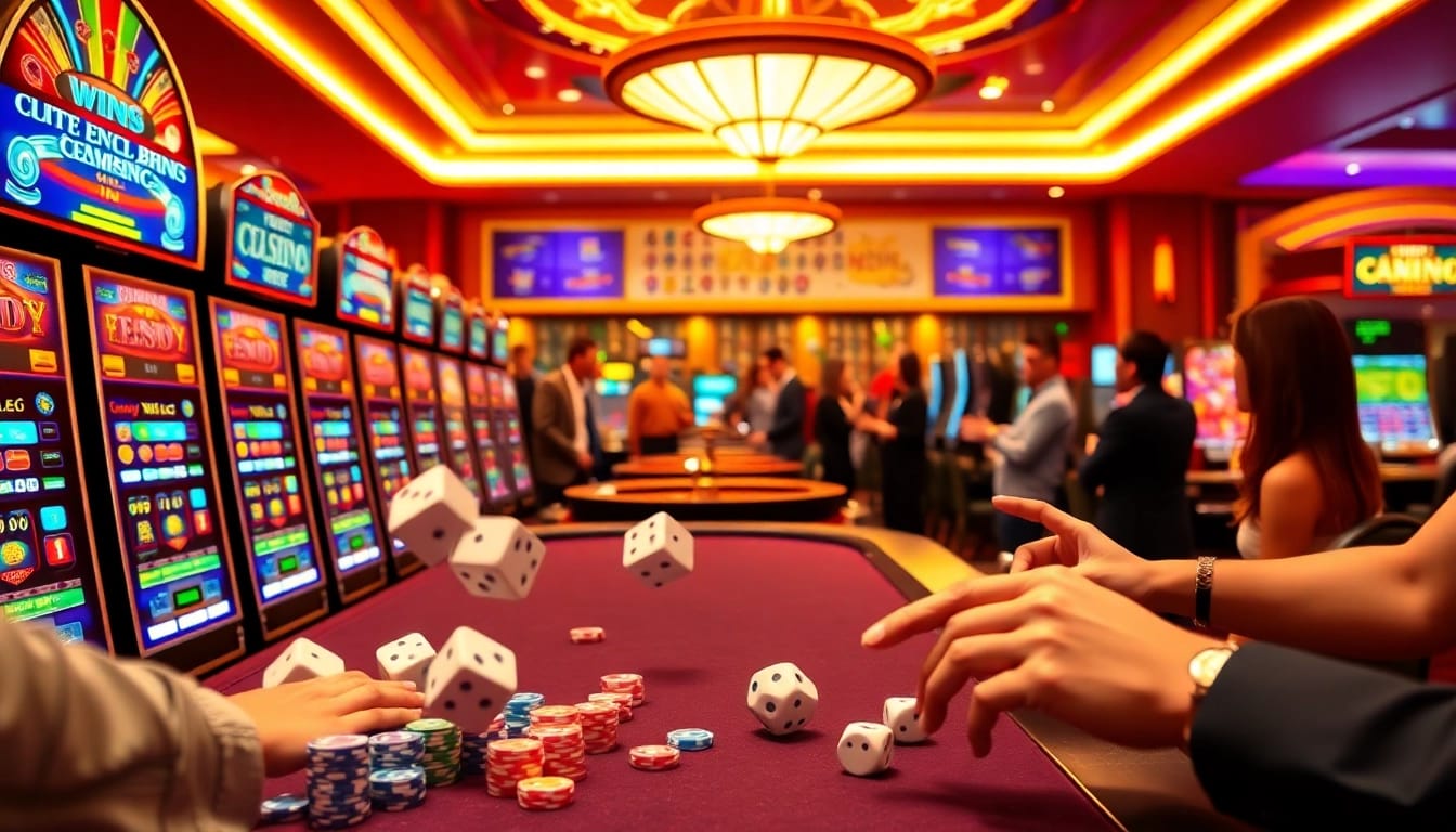 Excited players winning at slot machines and casino tables inspired by https://topnohu.one/.