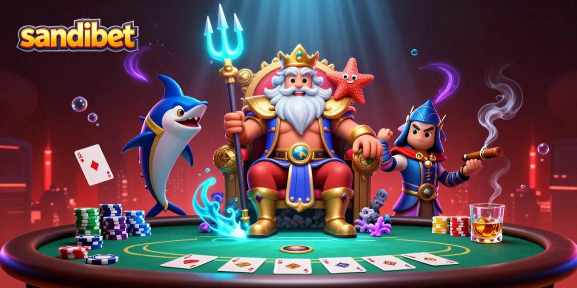 Terlibat dalam dunia sandibet yang penuh warna yang menampilkan elemen Neptune dan poker untuk kesenangan permainan online.