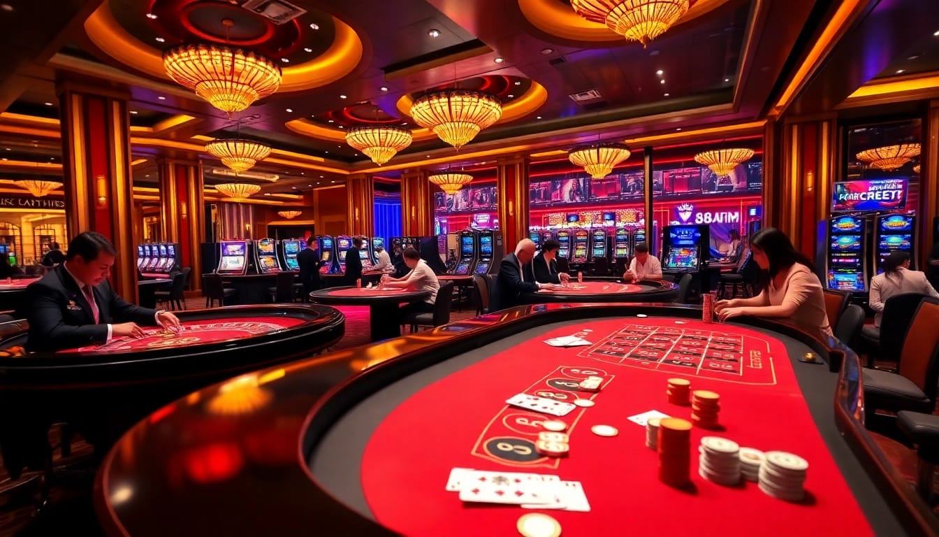 Experience excitement at 68VIP's luxurious casino, filled with vibrant gaming tables and thrilling action.