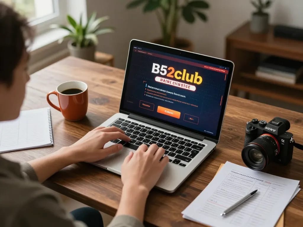 Người chơi B52club tham gia vào trò chơi casino trực tuyến với ghi chú về cá cược chiến lược.