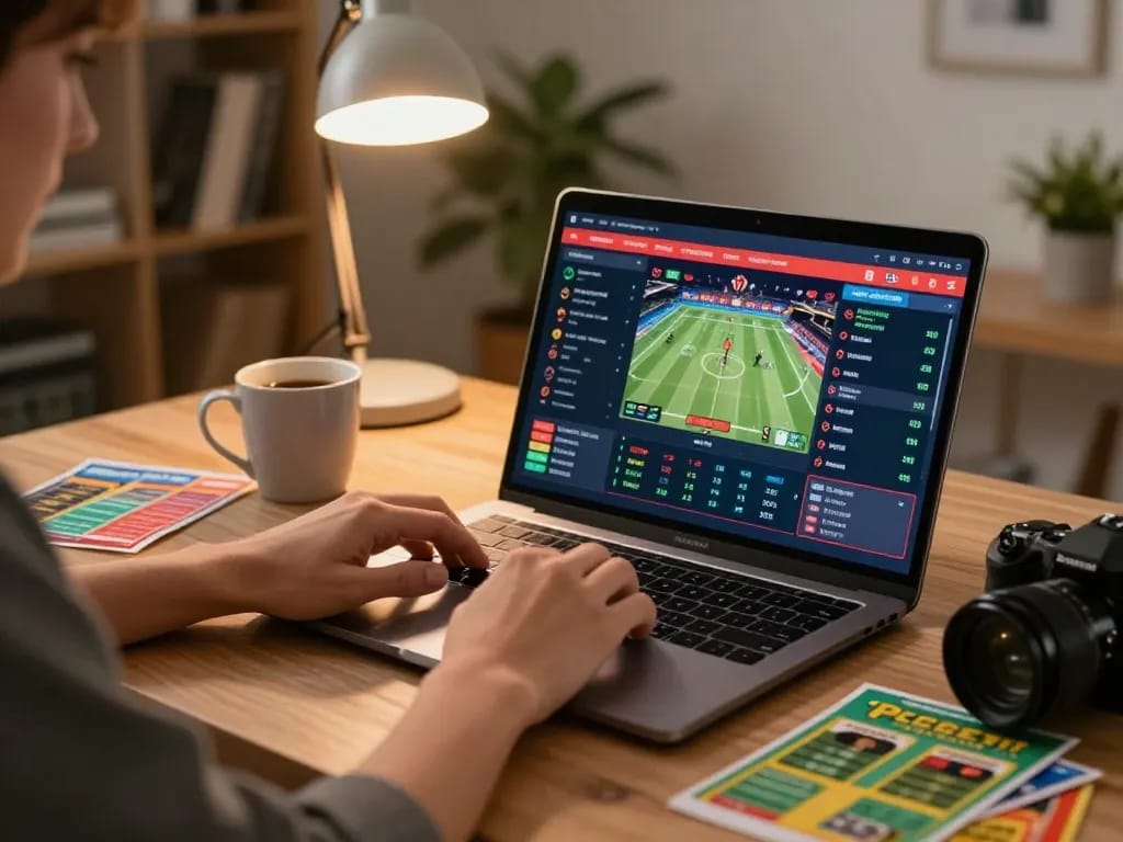 Experience engaging betting with Livechat 7meter on your laptop in a cozy setting.