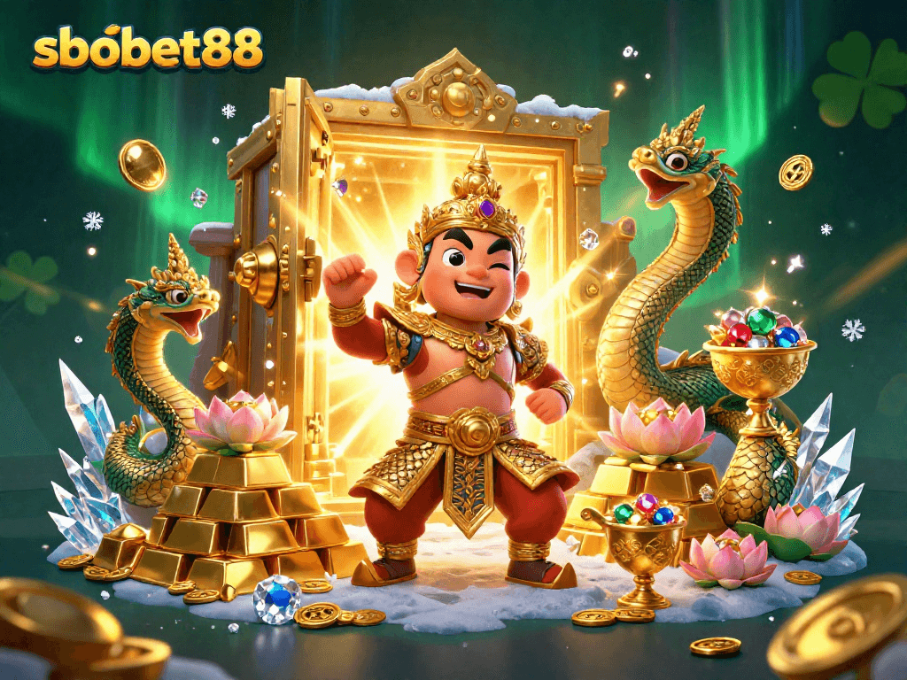 Bet on sbobet88 with dynamic gameplay in a vibrant casino scene featuring treasures and ancient symbols.