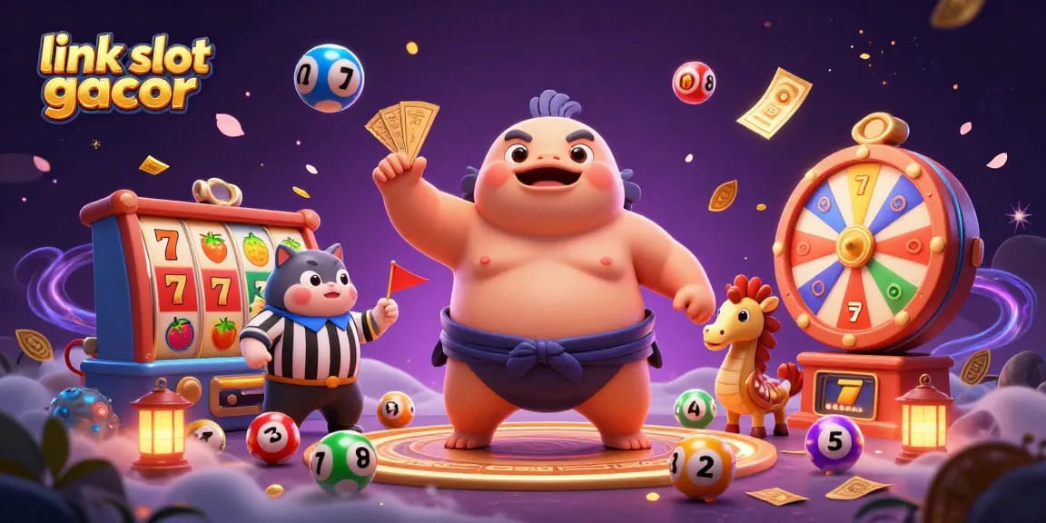 Experience the excitement of link slot gacor with colorful slot reels and energetic characters.