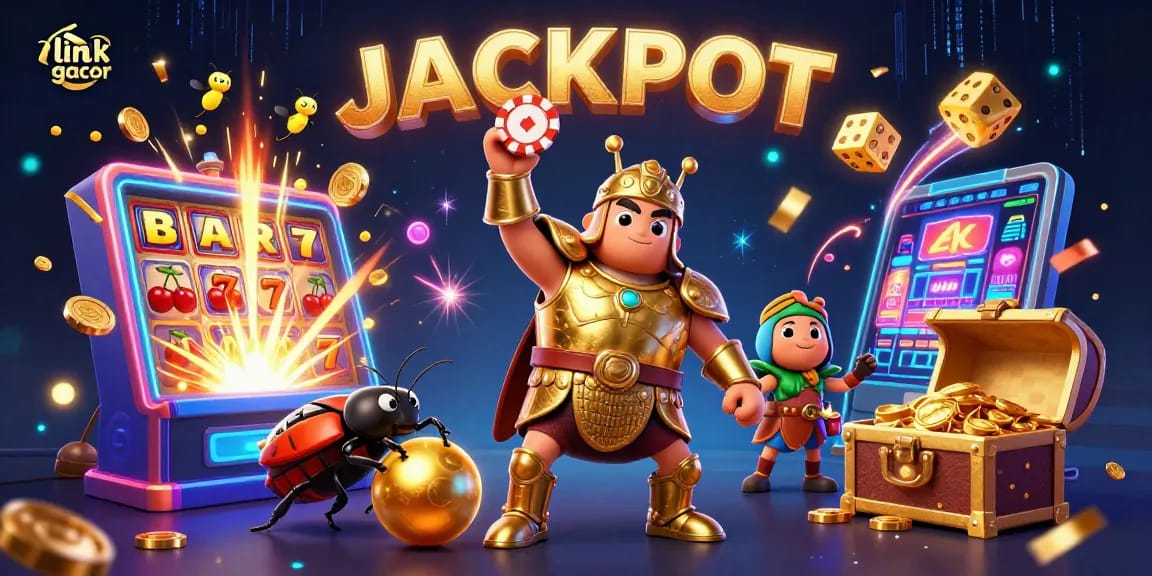 Engage with link gacor to discover dynamic slot games and thrilling jackpots in this vibrant 3D illustration.