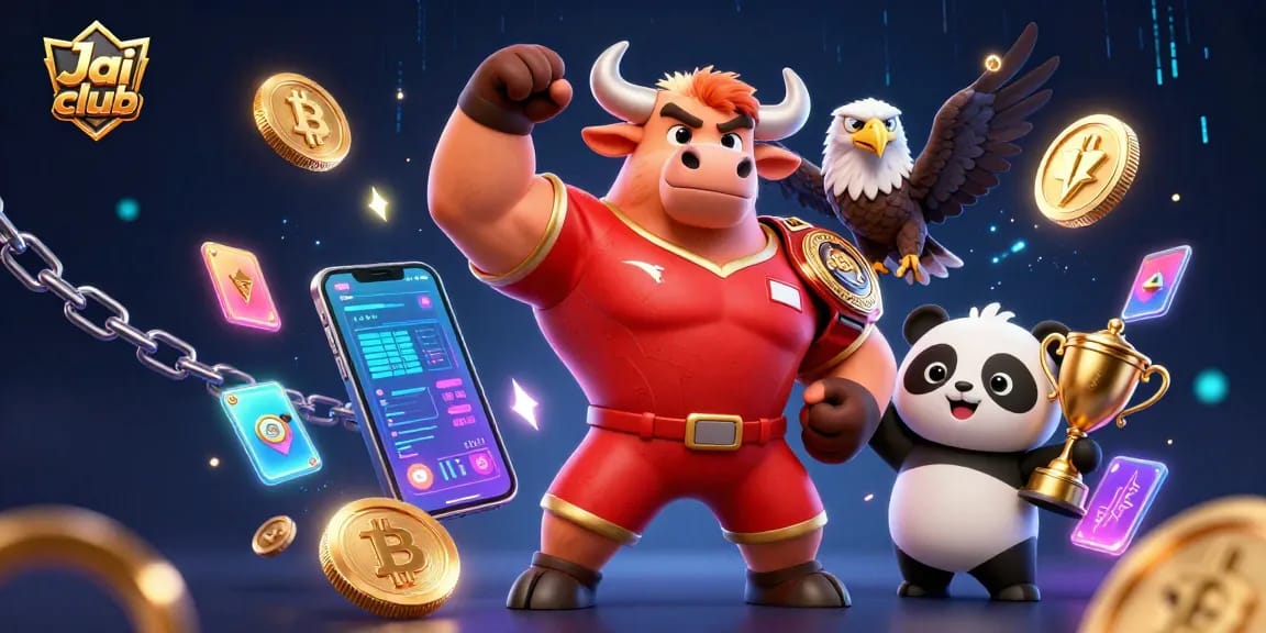 Engage in thrilling gameplay on Jai club with a vibrant, cartoon-themed casino scene featuring fun characters.