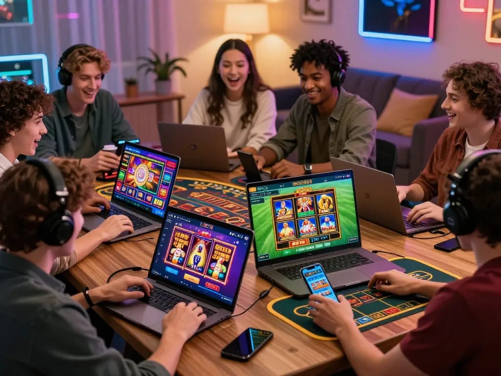 Players enjoying online gambling at TT88, highlighting vibrant slot games and live casino excitement.