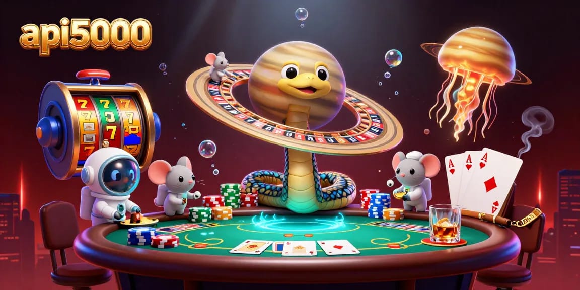 Meletakkan taruhan di api5000 dengan simbol slot dan dealer ikan rempah yang bersinar.