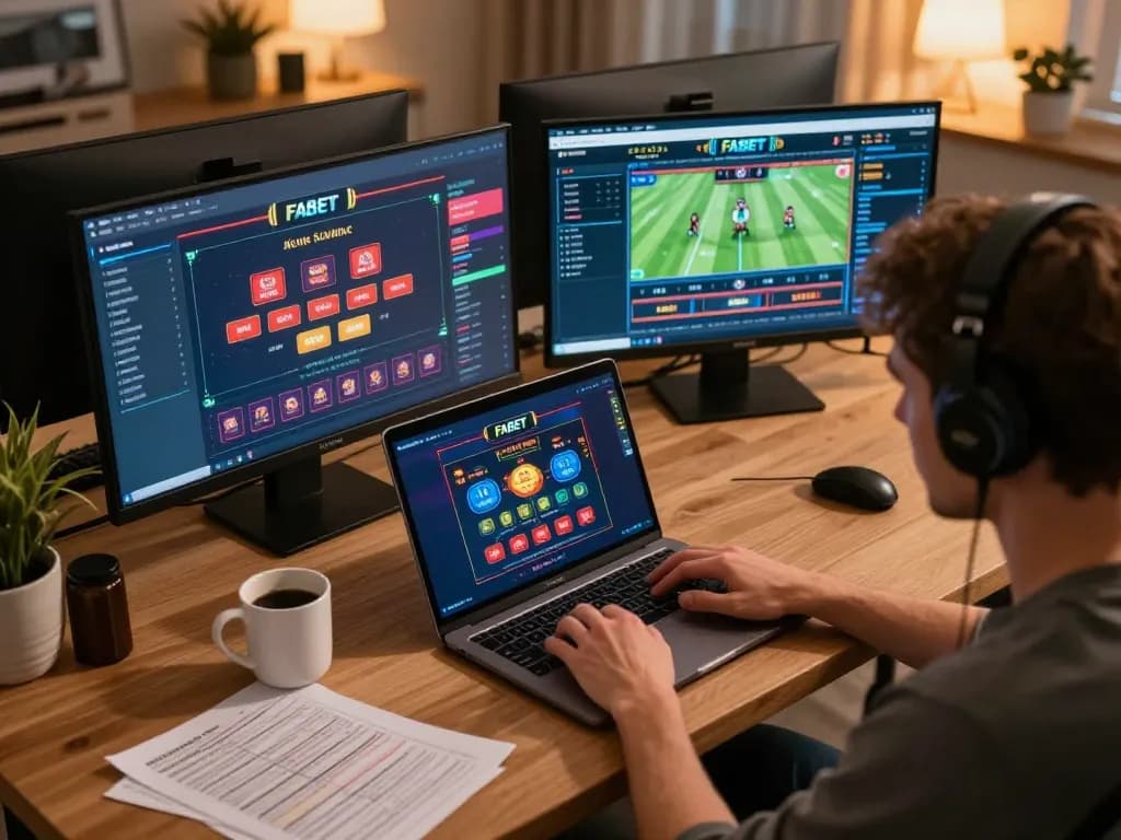 Experience FABET through live dealer interaction during a cozy online gaming session.