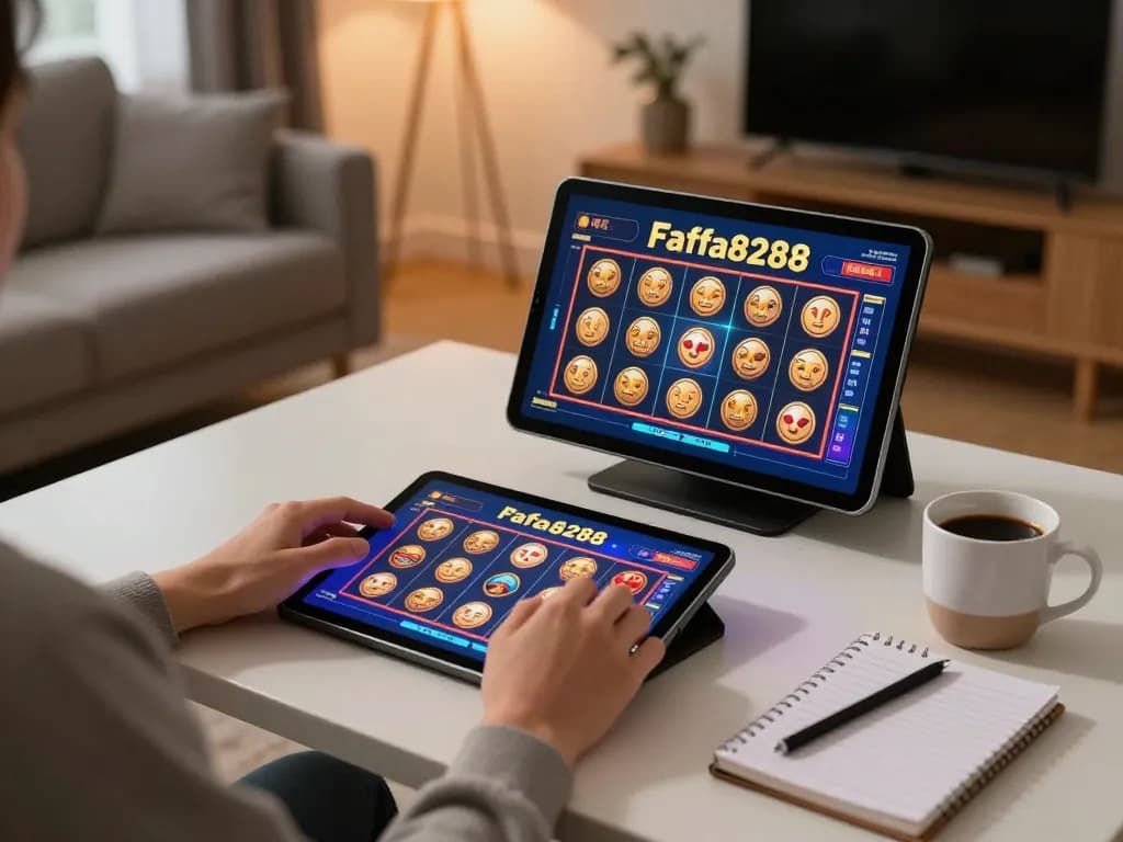 Player engaging in online slots at FAFA828 from home, showcasing strategic gameplay.