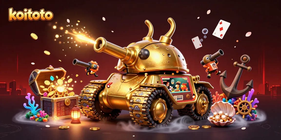 Koitoto menampilkan tank beetle emas raksasa yang mengungkap kasino mini dengan gemuruh harta karun yang berlimpah
