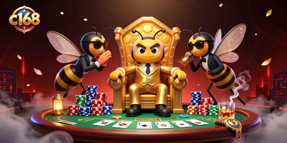 Immerse yourself in the excitement of c168 online poker with a dynamic scene of animated characters, colorful chips, and community cards.