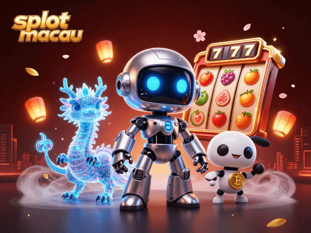 Spin and win in this vibrant scene featuring slot macau elements and engaging 3D characters.
