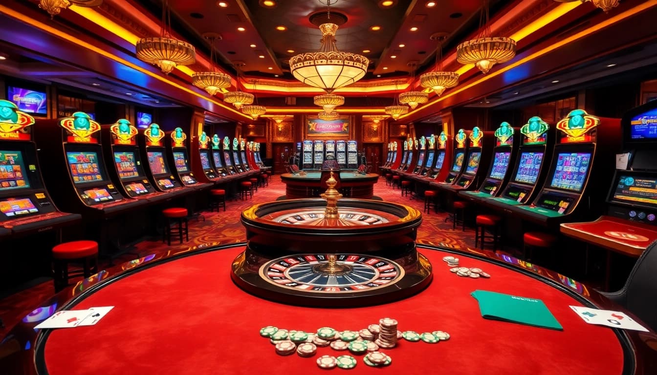 Experience the excitement of GG88 casino gaming with poker chips and tables.