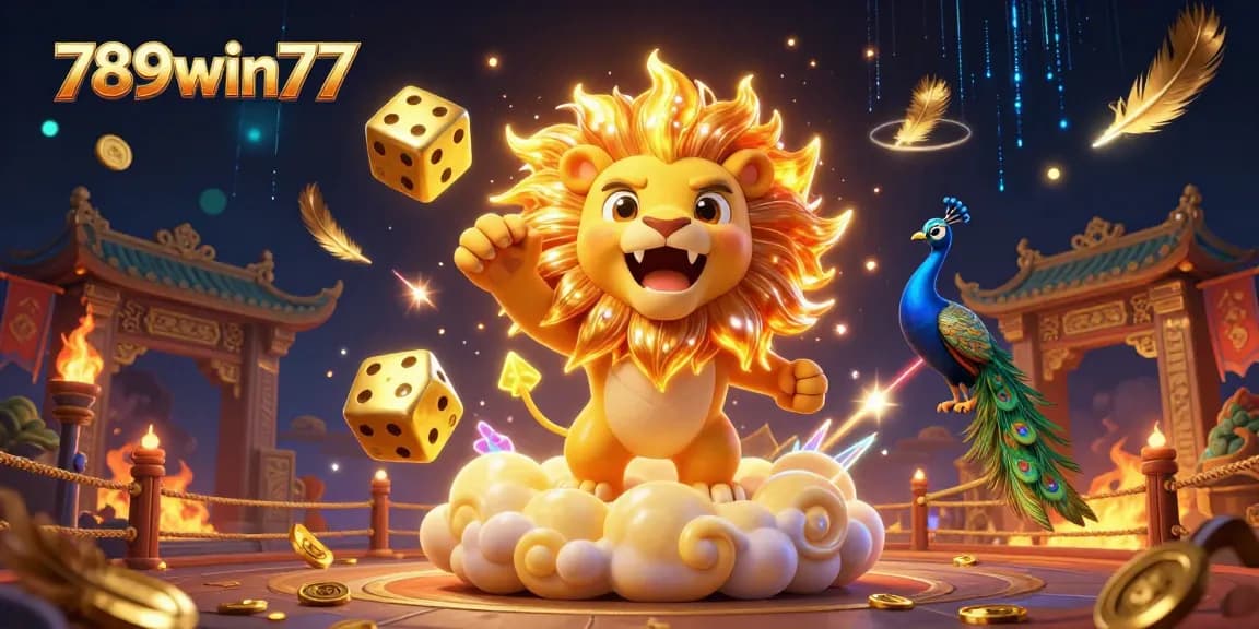 Win big with dynamic betting at 789win77, featuring spectacular golden dice and vibrant casino elements.