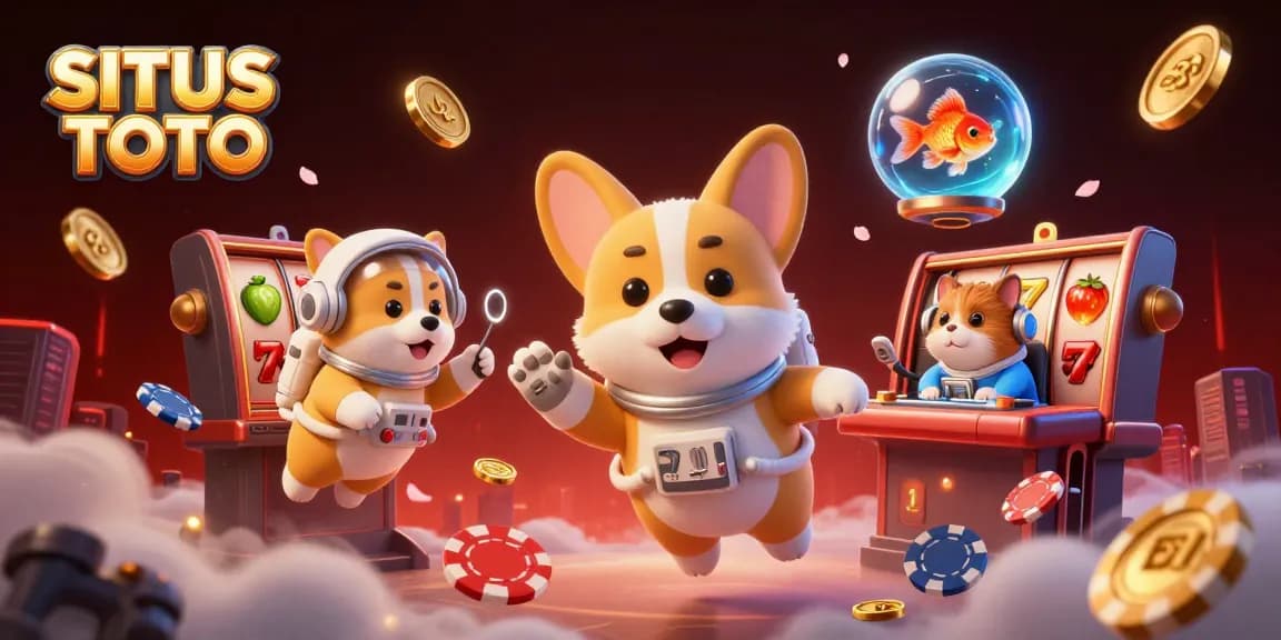 Mencoba keberuntungan di SITUS TOTO dengan corgi astronot dan elemen judi yang menawan.