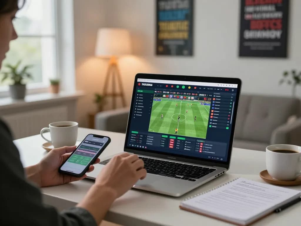 Engaging with soi keo nha cai through live sports betting on a laptop from a comfortable home office
