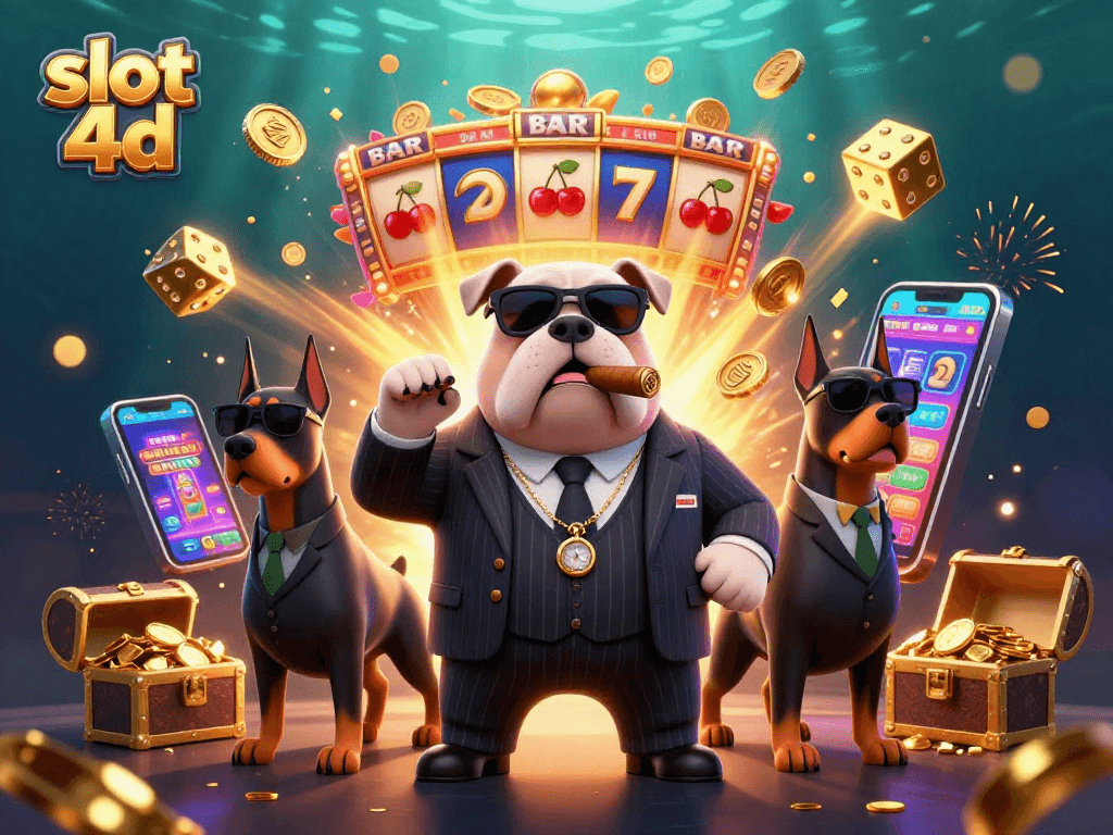 Menang besar dengan slot 4d: ilustrasi khas kasino yang penuh warna dan energi.