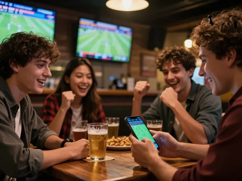 Sports betting excitement at thể thao 22bet with friends enjoying games on multiple screens