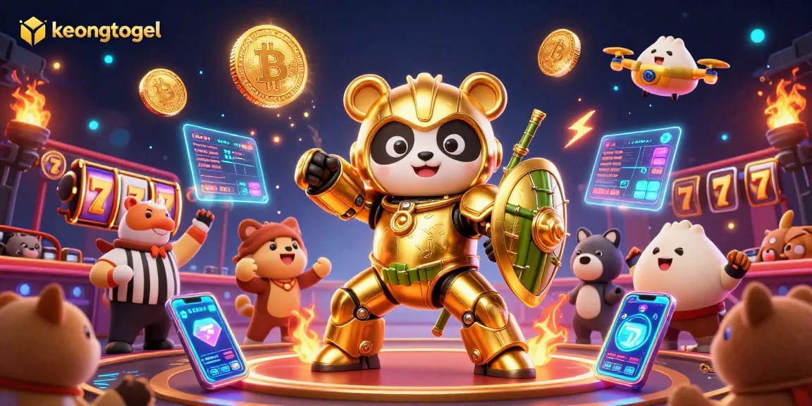 Engage with keongtogel as the golden panda pilot spins jackpot reels in an exciting casino!