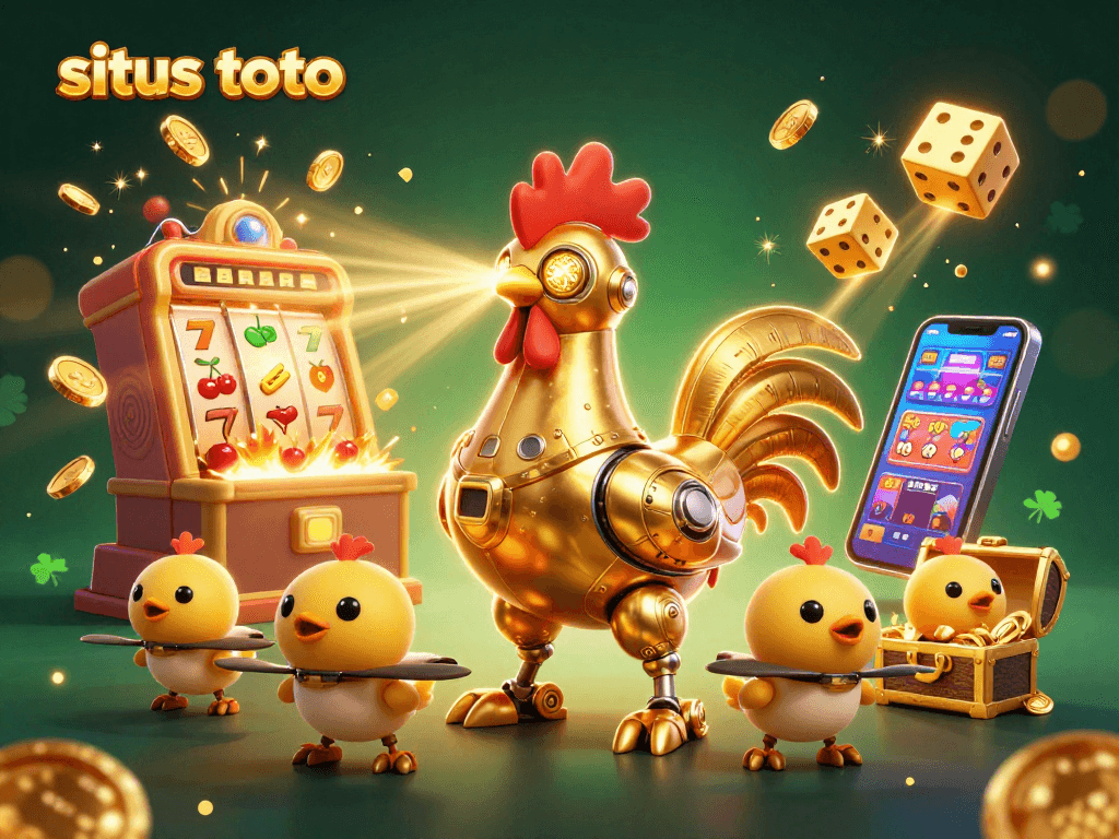 Engage with situs toto for thrilling slot games featuring a golden rooster and jackpot excitement.