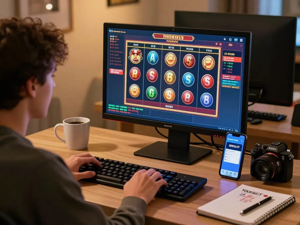 Player engaged with the 1001SLOT online game, showcasing an immersive gaming atmosphere.