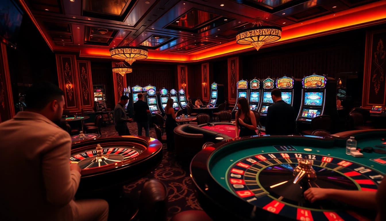 Intense gameplay in a vibrant casino setting featuring a sex game on the table.
