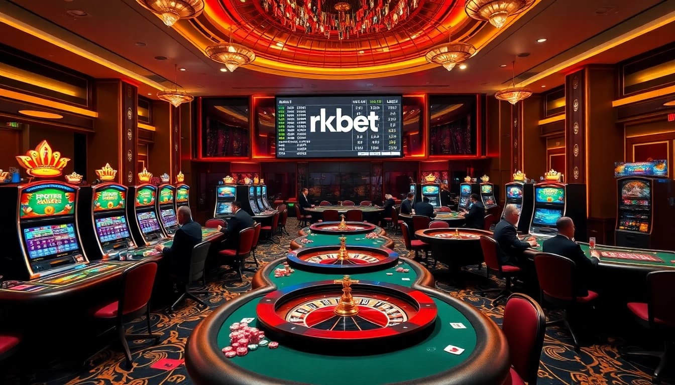 Enjoying a thrilling moment at a luxury casino with rikbet betting on screens.