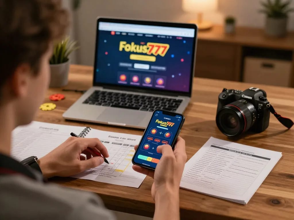 Engaging moment of mobile betting on Fokus777 casino app showcasing exciting gameplay and strategy