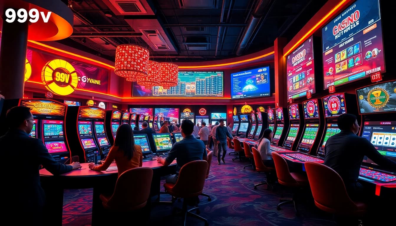 Engaging casino scene representing online gambling with 69VN brand presence.