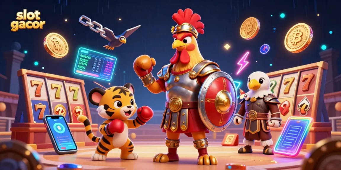 Experience the thrill of slot gacor with vibrant 3D characters and dynamic casino elements.
