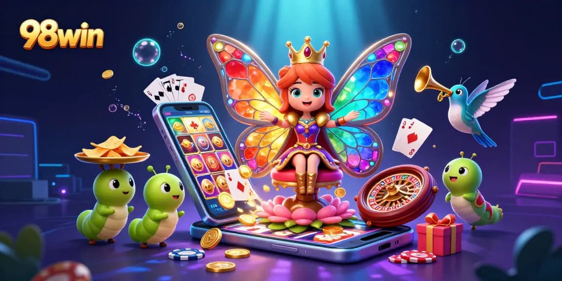 Experience thrilling wins with 98win in this dazzling 3D casino world filled with games and excitement.