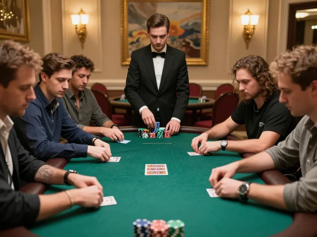 Engaging poker game in a modern casino highlighting the excitement at https://digitalgamesprices.com/xboxone.html with professional players.