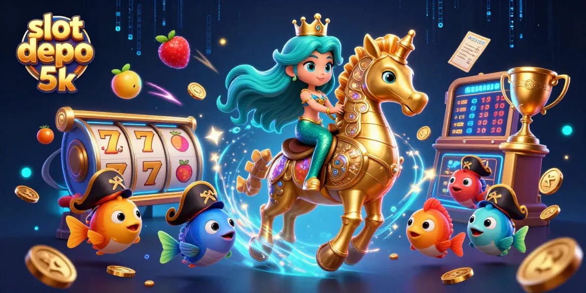 Spin and win with slot depo 5k gameplay featuring vibrant characters and casino elements