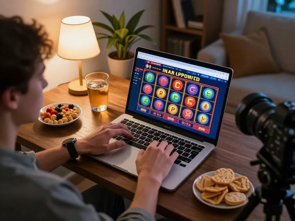 Engaging gameplay at non UK casinos with colorful online slots on the screen.