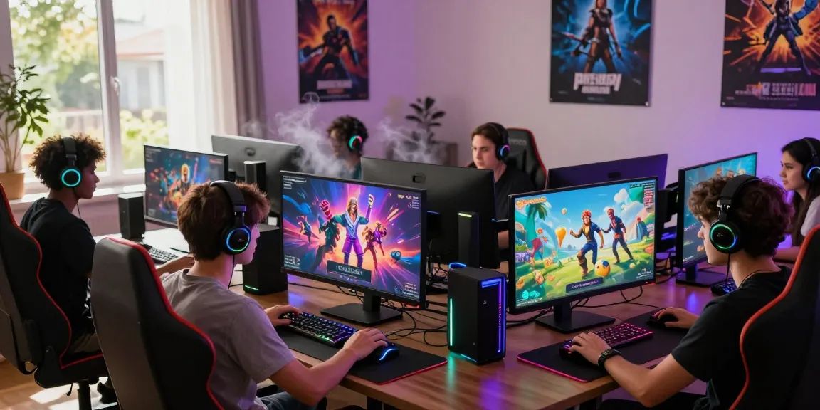 Engaging scene of players immersed in free mobile porn games at home gaming setup, showcasing diverse characters and dynamic graphics.