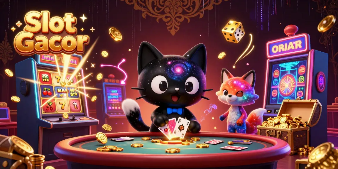 Experience the thrilling excitement of Slot Gacor with cosmic characters at a vibrant casino table.