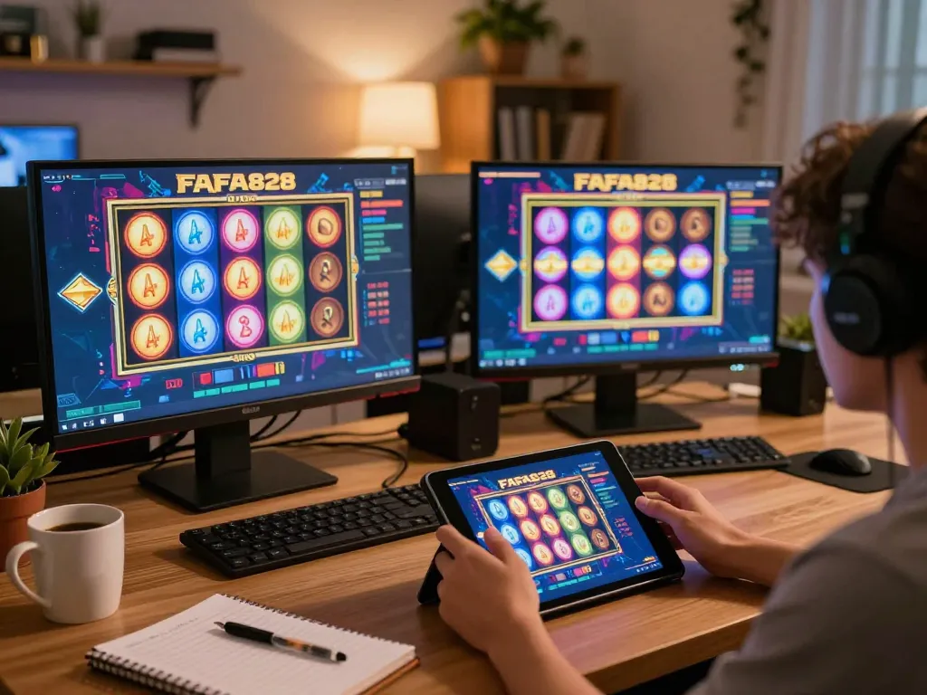 FAFA828 online player enjoying immersive slot experience at home