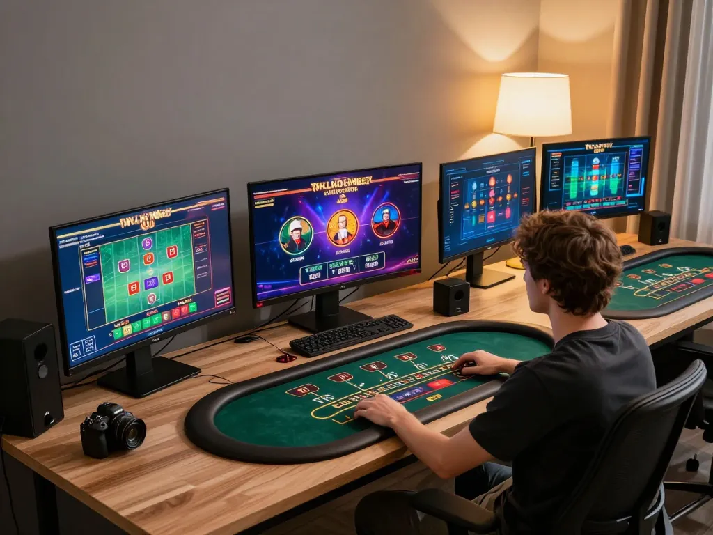 Engaging rr88 online gaming setup showcasing live dealer games and responsible betting